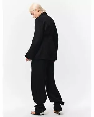 Широкие брюки с хлястиками черный от ByME 