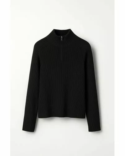 Джемпер черный из шерсти мериноса-30W3329 от byME 