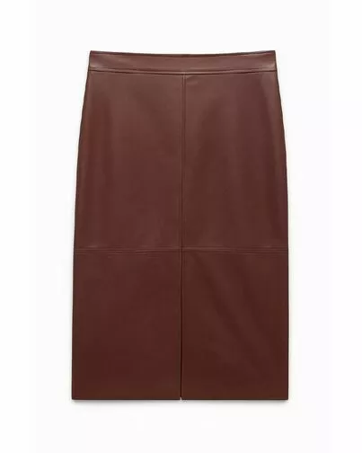 Юбка из экокожи цвета бордо SK-035018-1 от ByME 