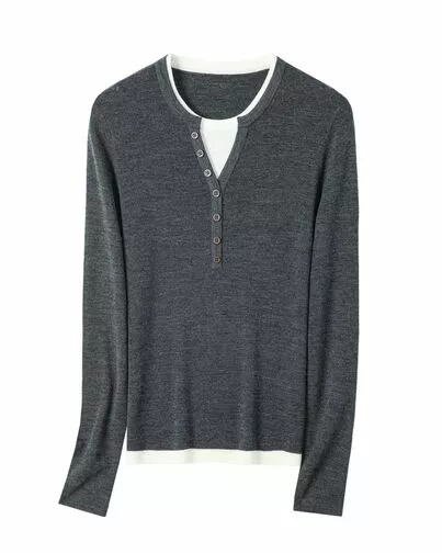 Джемпер серый из шерсти мериноса -JFS07 от byME 