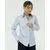 Женская рубашка из хлопка под запонки голубая с отделкой 8842 от byME 