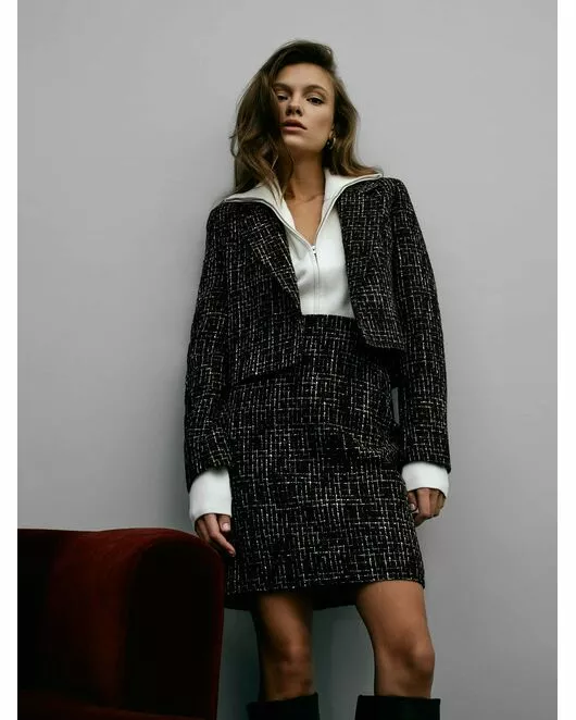 Юбка женская черно-бордовая от ByME 