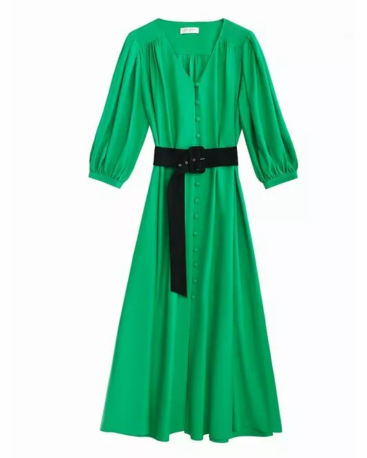 Платье женское на пуговицах зелёное - CA-1-38707_70011-009 от byME 