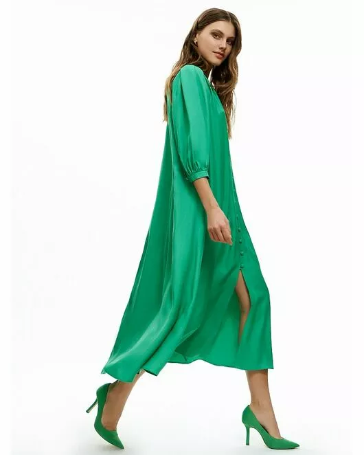 Платье женское на пуговицах зелёное - CA-1-38707_70011-009 от byME 