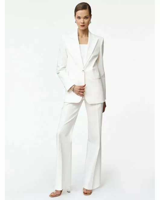 Жакет однобортный белый из смесового хлопка от ByME 