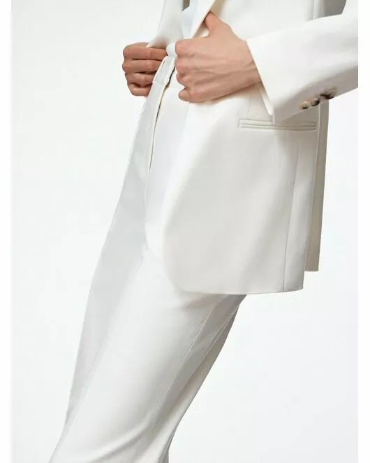 Жакет однобортный белый из смесового хлопка от ByME 