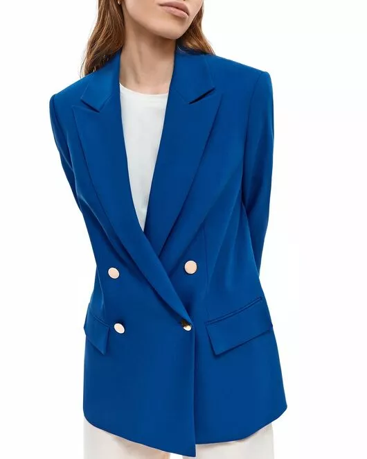 Двубортный прямой жакет васильковый от ByME 