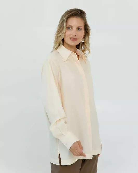 Женская рубашка с универсальным манжетом жёлтая - 8668 от byME 