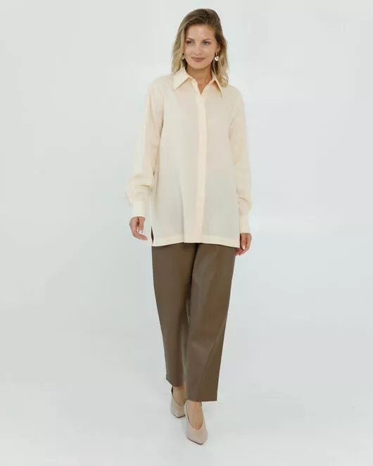 Женская рубашка с универсальным манжетом жёлтая - 8668 от byME 