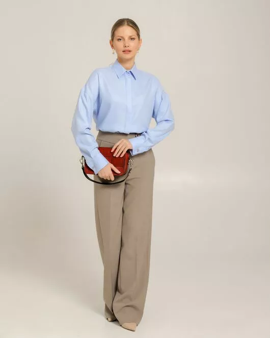 Женская рубашка из бамбука голубая- 8748 от ByME 