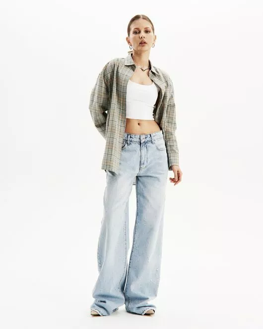 Джинсы женские голубые-32193-blue от  