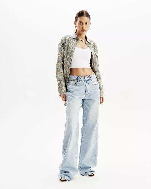 Джинсы женские голубые-32193-blue от  