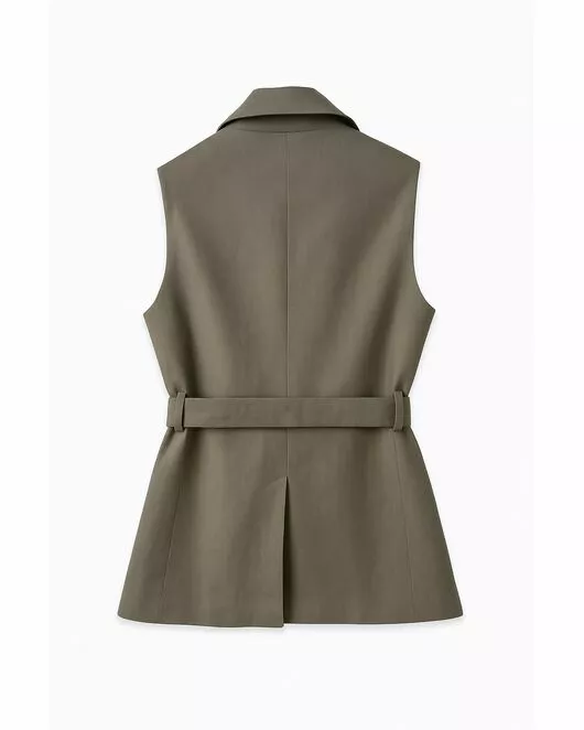 Жилет женский изо льна темно-зеленый -LW-155006 от LW 