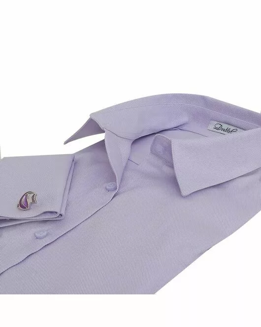 Женская рубашка под запонки фиолетовая Non-Iron - 5113 от DoubleCuff 