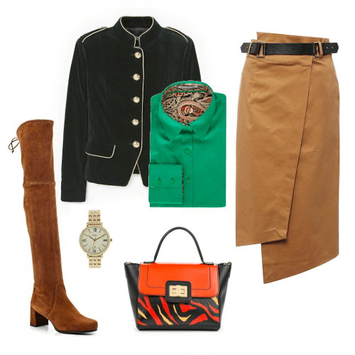 зеленая женская рубашка