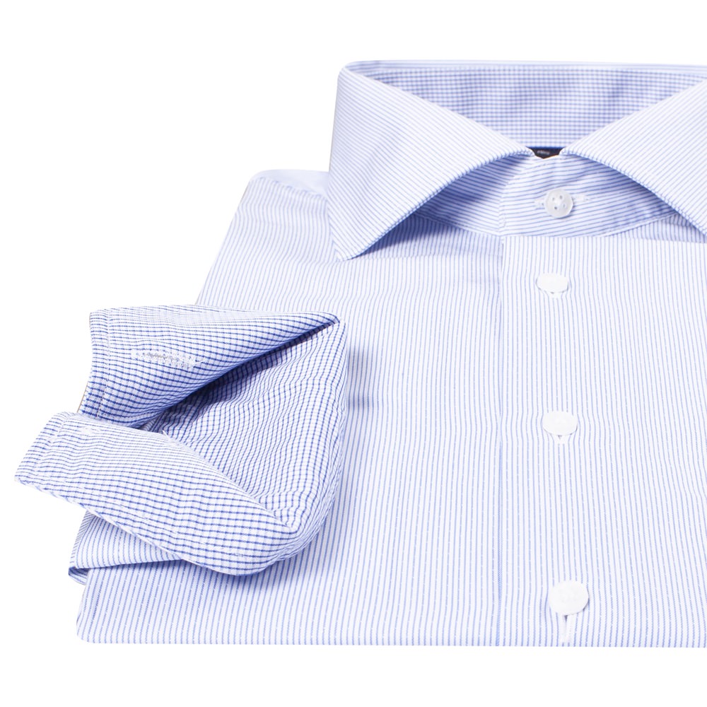 Мужская рубашка в мелкую синюю полоску - 7322 - интернет-магазин ...
