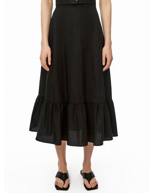 Прямая юбка годе из хлопка чёрная от byME 