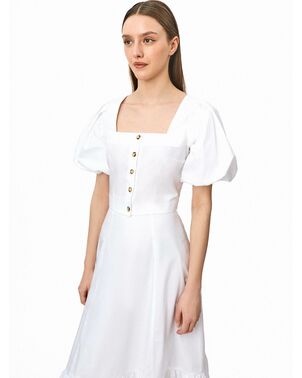 Прямая юбка годе из хлопка белая от byME 