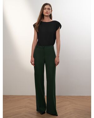 Брюки женские изумрудные расклешенные со стрелками - 2-161010-016 от byME 