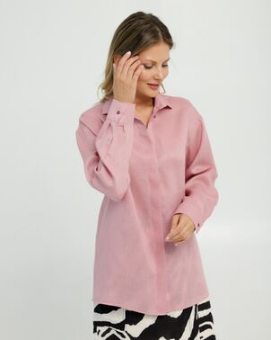 Женская рубашка из льна с универсальным манжетом прямого силуэта-8862 от byME 