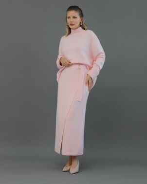 Юбка из шерсти с ангорой в розовом цвете от byME 