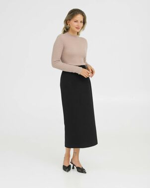 Юбка черная прямая  - 035076 от LW 