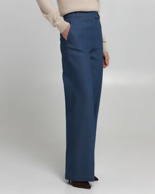 Женские брюки из ткани Деним синие-100001 от byME 