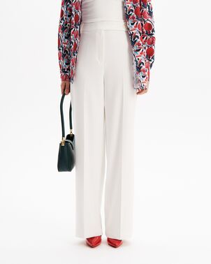 Брюки прямые в молочном цвете из вискозы  TR1-1000 от  