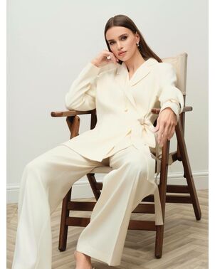 Жакет из тенсела и хлопка цвет экрю-MS5113 от  