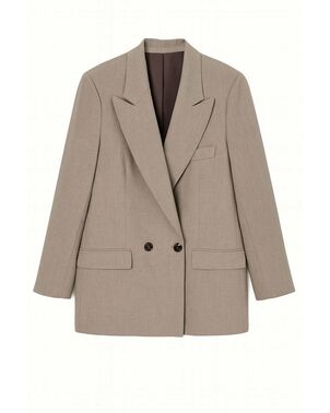 Жакет  бежевый c  добавлением шерсти MS5118 от  