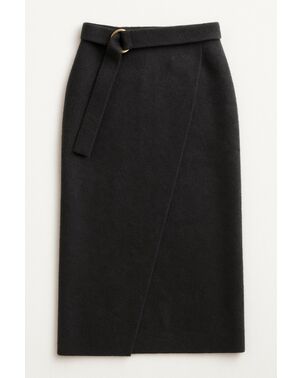 Юбка из шерсти с ангорой темно-серая от byME 