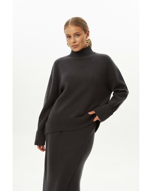 Свитер из шерсти с ангорой темно-серый от byME 