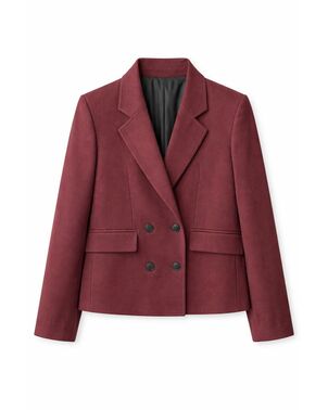 Женский жакет двубортный бордовый-125049 от LW 
