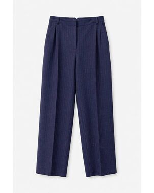 Женские брюки из шерсти синие в полоску TR018-1008 от byME 