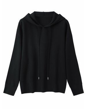 Джемпер  с капюшоном из хлопка в чёрном цвете MQ060-black от byME 