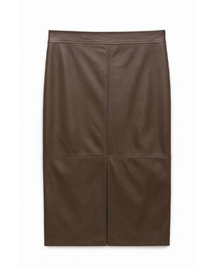 Юбка из экокожи коричневая SK-035018-2 от byME 