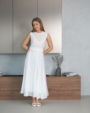 Юбка белая из ткани тенсел 32483 от Soul 