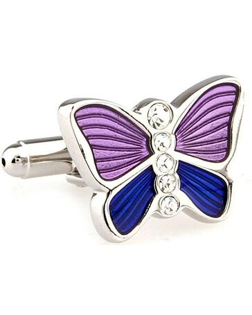 Запонки бабочка сине-фиолетовая - 61589 от  
