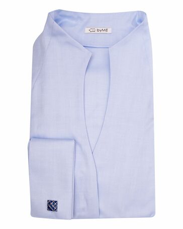 Женская рубашка воротник стойка под запонку голубая - 8124 от byME 
