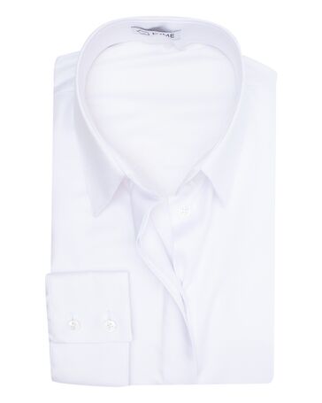 Женская рубашка под пуговицы с супатной застежкой полуприталенная без отделки белая - 8141 от byME 