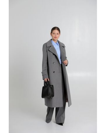 Пальто женское серое PRATO L/Gray 112 см от byME 
