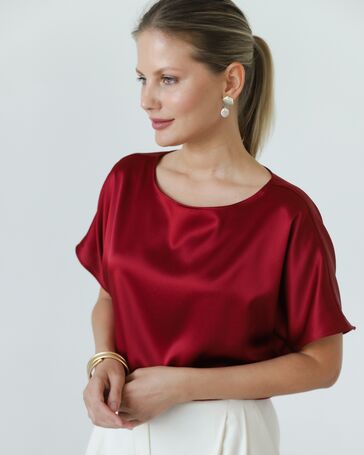 Женская блуза из шелка красная-8780 от  