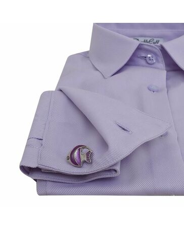 Женская рубашка под запонки фиолетовая Non-Iron - 5113 от DoubleCuff 