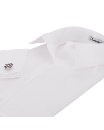 Женская рубашка под запонки белая Non-Iron - 5102 от DoubleCuff 
