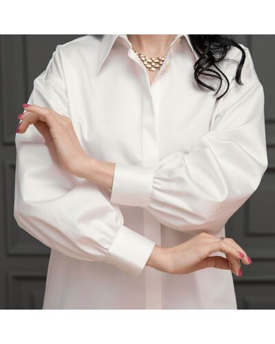 Женская рубашка под пуговицы айвори - 7962 от byME 