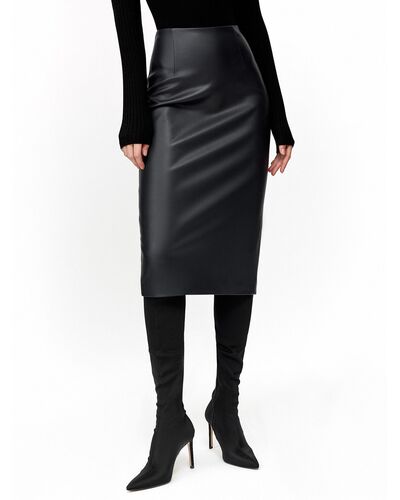 Юбка женская из экокожи темно-синяя СА-90036748М[140] от byME 