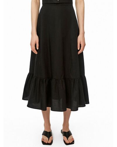 Прямая юбка годе из хлопка чёрная от byME 