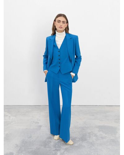 Прямые женские брюки из костюмной ткани цвет аква от byME 