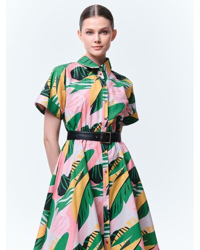 Платье-рубашка с поясом из экокожи от byME 