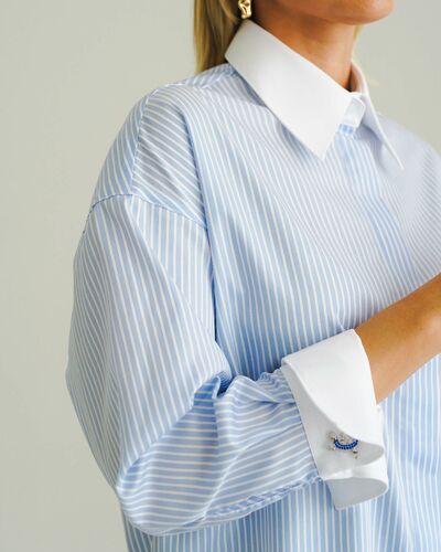 Женская рубашка в голубую полоску - 8498N от byME 